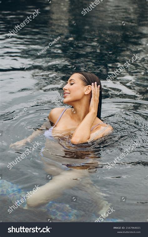 Beautiful Sexy Woman Bikini Posing Pool Stock Photo 2167964021 Shutterstock