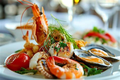 Premium Photo Freshness Of Seafood On Plate A Gourmet Meal For Lunch