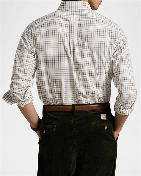 Polo Ralph Lauren Mens Tattersall Poplin Classic Fit Shirt Neiman Marcus