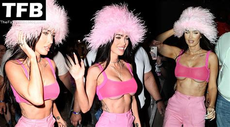 Braless Megan Fox Stuns In Pink While Partying In Miami New Photos