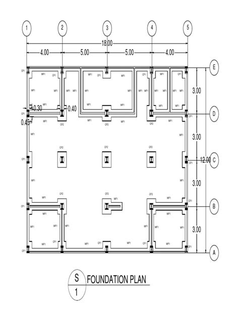 simple house foundation plan        modern