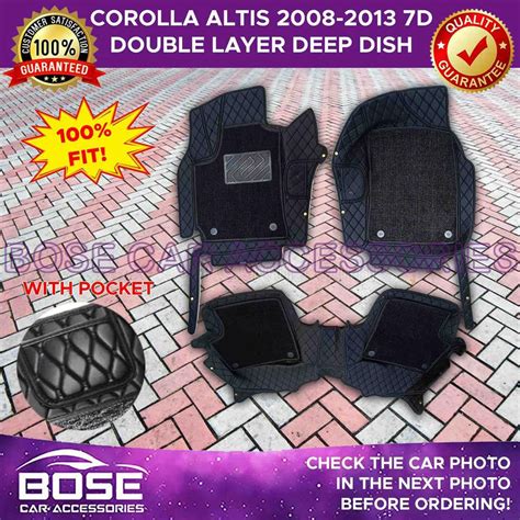 7D Deep Dish Matting ROHS For Toyota Corolla Altis 2008 2013 Model