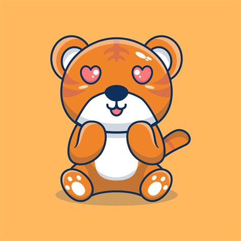 Vector Tiger Sitting Shocked Cute Creative Kawaii Cartoon Mascot 22234398 Vector Art At Vecteezy