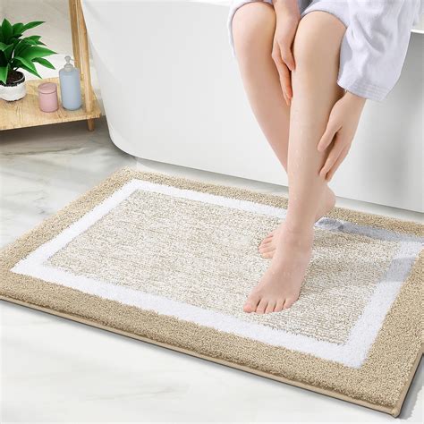 TECHMILLY Tapis de bain à poils longs super doux absorbant épais