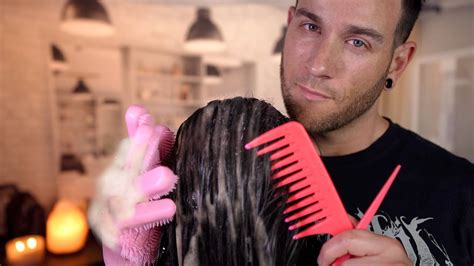 Asmr Calming Hairdresser Brush Wash And Scalp Treatment Soft