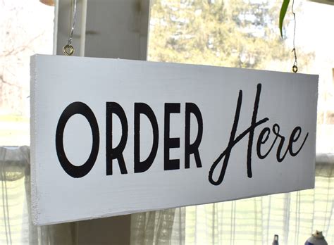 Restaurant Order Here Sign Cafe Coffee Shop Signs Overhead Double Sided Business Signage - Etsy