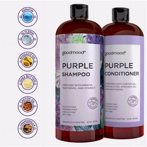 Goodmood Purple Shampoo And Conditioner Set For Blonde Gray Platinum