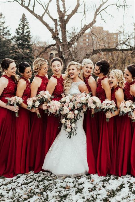 18 Burgundy Bridesmaid Dresses For Your Girls Wedding Dresses Guide