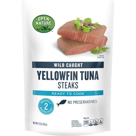 Open Nature WILD CAUGHT YELLOWFIN TUNA STEAKS - 1Source