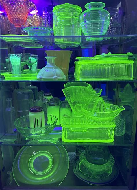 My Collection Of Vintage Uv Reactive Glass Includes Uranium Cadmium Manganese And More