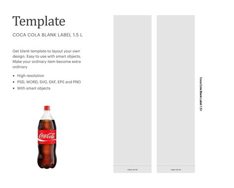 Coke Bottle Label, Paper Size 8.5" x 14", Coke Bottle Blank Template By ...