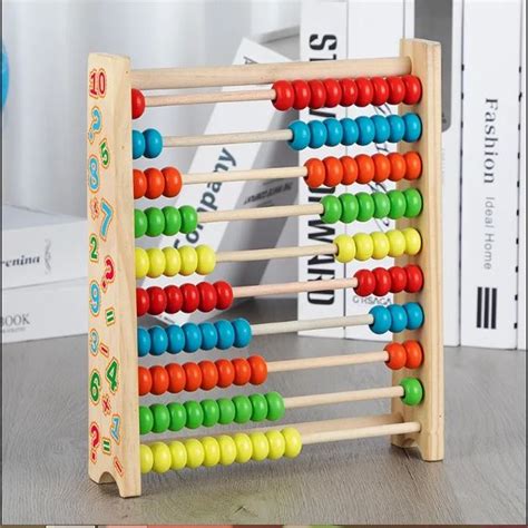 10 Row Wooden Beads Abacus Count Frame Math Educational Toy Grab Ease