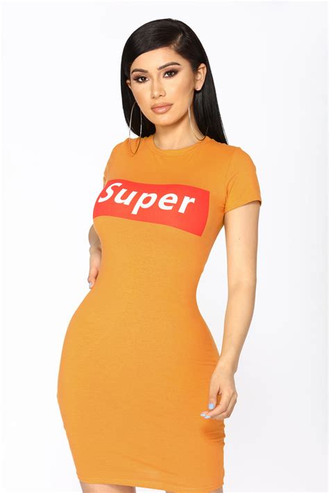 Super Nova Mini Dress Mustardred Fashion Nova Dresses Fashion Nova