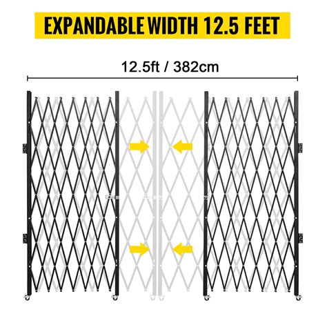 VEVOR Double Folding Security Gate, 198 cm H x 366 cm W Folding Door