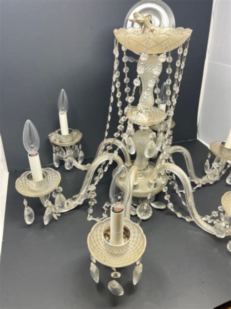 Lot Large Traditional Crystal Chandelier X Marks The Spot