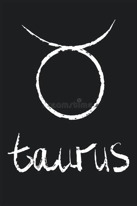 Taurus Zodiac Handwritten Sign Stock Vector Illustration Of Black