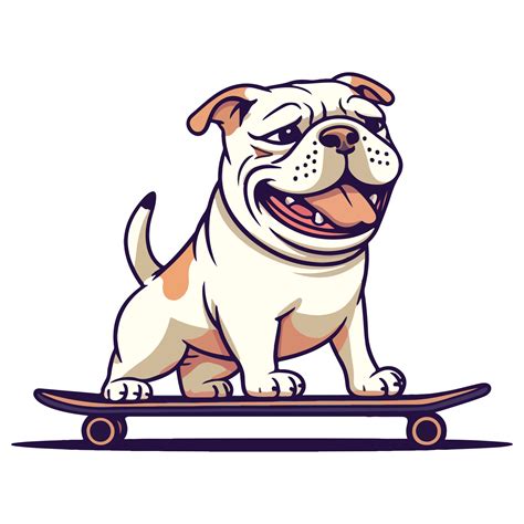 Funny And Cute Bulldog On A Skateboard Skateboarding Dog 26269424 Png