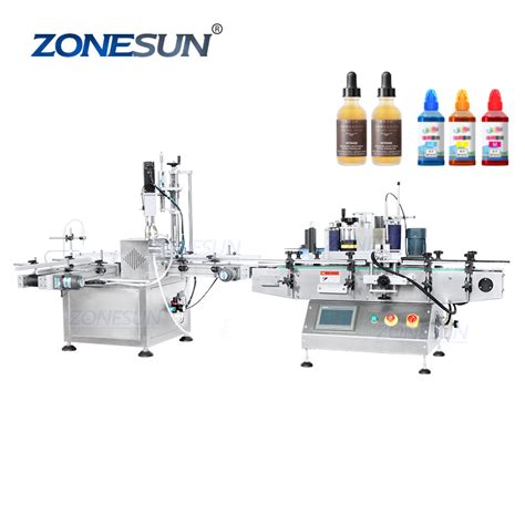 Zonesun Benchtop Automatic Oil Small Bottle Filling Capping Labeling