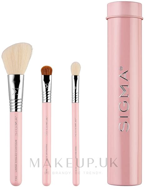 Sigma Beauty Essential Trio Brush Set Makeup Brush Set In Case Light