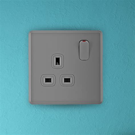 Arlec Rocker Stone Grey 13a 1gang Plug Socket Arlec Uk