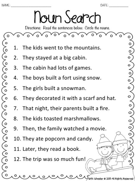 Grammar Worksheet For Grades