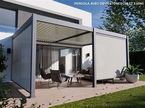 Pergola Bioclimatique Aluminium Adoss E M X Deux Stores