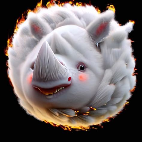 Premium Ai Image A Drawing Of A Pig With A Flame On Its Nose