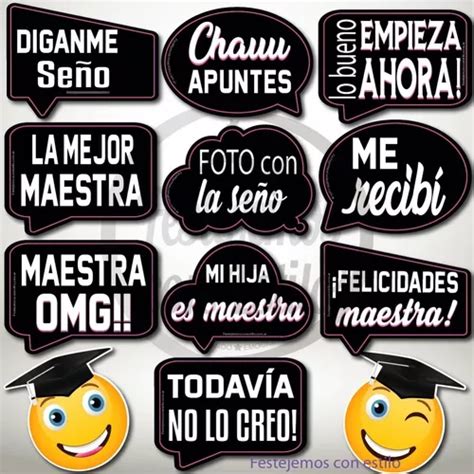 Photo Props Imprimible P Fotos Egresado Graduaci N Maestra En Venta En