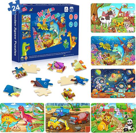 Huadada 24 Piece Puzzles For Kids Ages 3 5 6 Pack Colorful