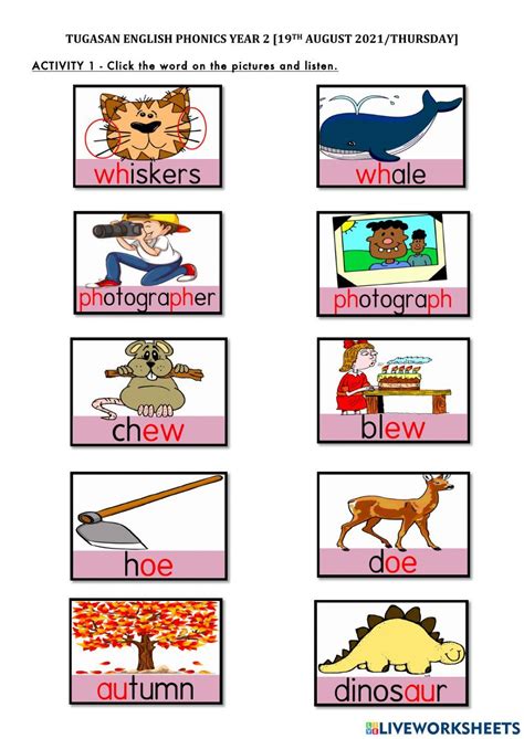 Super Minds Phonics Lesson 8 Wh Ph Ew Oe Au Worksheet Live Worksheets