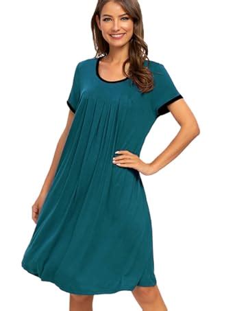 Mintlimit Nightgown Round Neck Nightshirt Sleeve Round Pajama Top