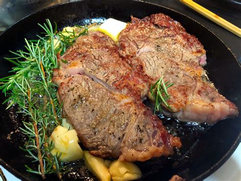 Pan Seared Garlic Butter Rosemary Ribeye Oh Snap Let S Eat