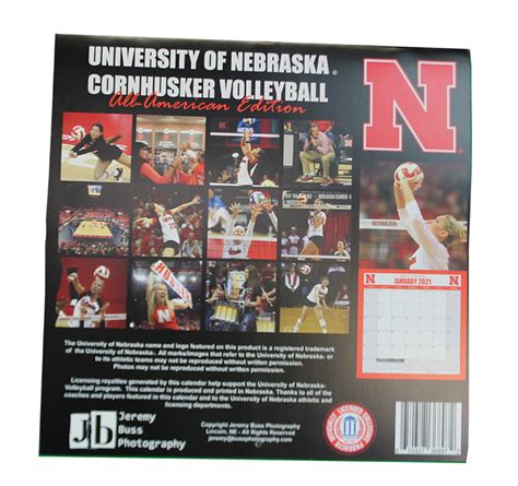 2021 Nebraska Volleyball Wall Calendar