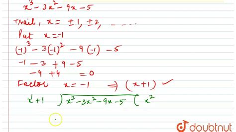 Factorise `x 3 3x 2 9x 5` Class 11 Maths Doubtnut Youtube