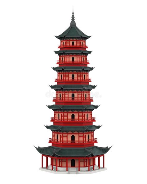 Torre China De La Pagoda Aislada Stock De Ilustraci N Ilustraci N De