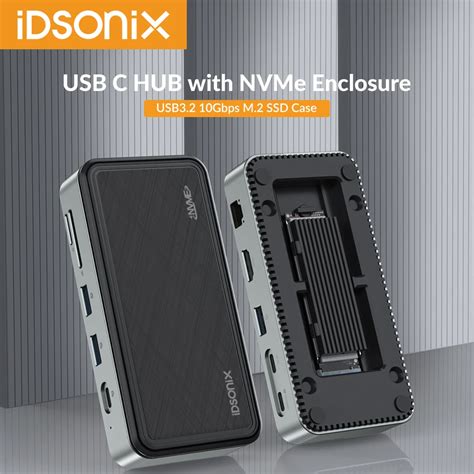 Idsonix Nvme Hub M Ssd Enclosure With Usb Hub Multiport Adapter