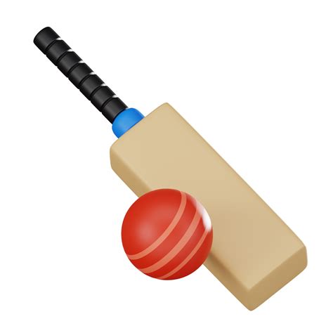 Cricket Bat And Ball For Sporting Projects 3d Render 46553556 Png