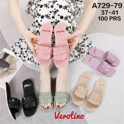 Jual Sandal Flat Jelly Wanita Sandal Slop Jelly Teplek Korea Verotino