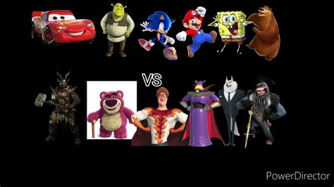 Próxima Pelea Rayo Mcqueen Y Shrek Sonic Mario Bob Esponja Boog Vs Shao