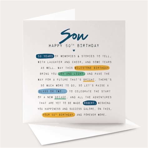 Son 50th Birthday Cards - Etsy UK