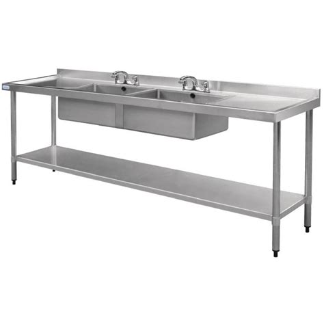 Buy Stainless Steel Sink Table Sink Double 240x60x90 Cm Online