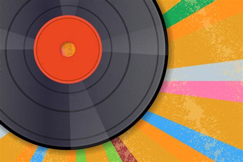 Vinyl Record Music Design Template Background With Vinyl Record Vintage