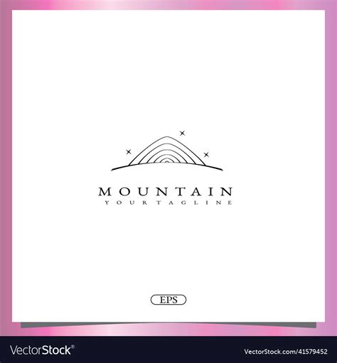 Outline mountain logo premium elegant template Vector Image