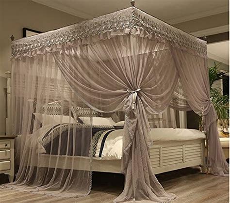 Amazon Mengersi Princess 4 Corners Post Bed Canopy Bed Curtains