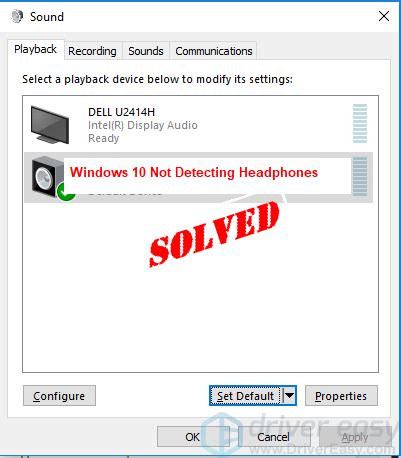 Computer Not Recognizing Sound Device Windows 10 Speakers Not Working