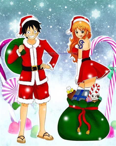 Merry Xmas Luffy X Nami Fanart By Orange Star Destiny On Deviantart