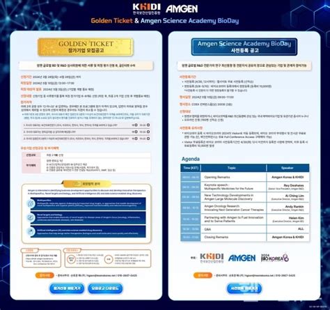 한국보건산업진흥원 암젠 골든티켓 참가기업 모집
