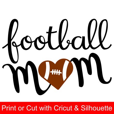 Football Mom SVG File and printable clipart with heart shaped football ...