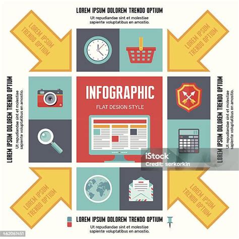 Konsep Infografis Untuk Presentasi Dalam Gaya Desain Datar Ilustrasi