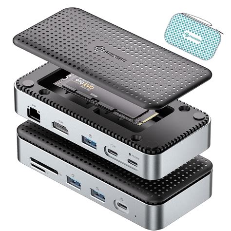 PHIXERO 11 In 1 Docking Station With M 2 NVME SATA SSD Enclosure USB C